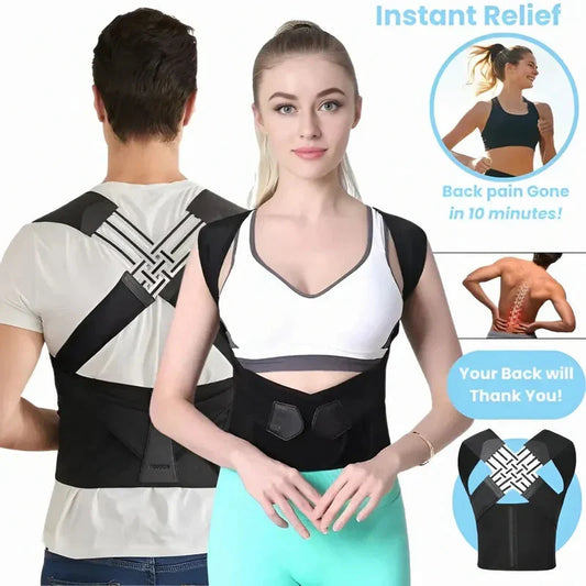 Premium Posture Corrector Shoulder Belt – Adjustable Back Support Brace for Men & Women